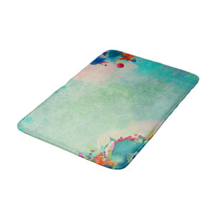 Schönes Abstraktes Floral-Aquarellmuster Badematte