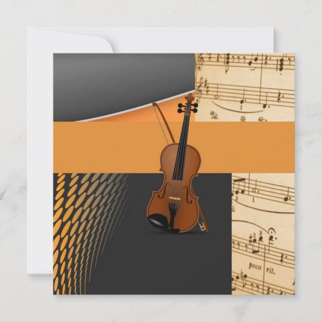 Schönes abstraktes musikalisches Design mit Violin Karte (Vorderseite)