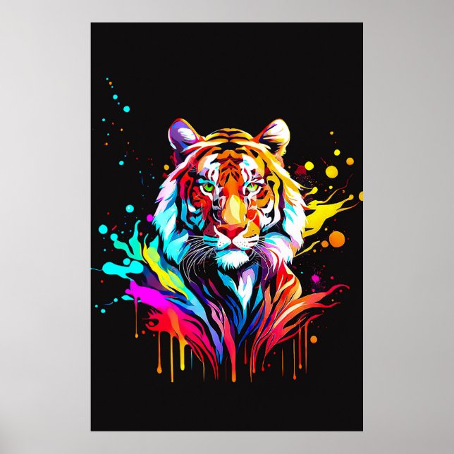 Schönes Abstraktes Tigerdesign Poster (Vorne)