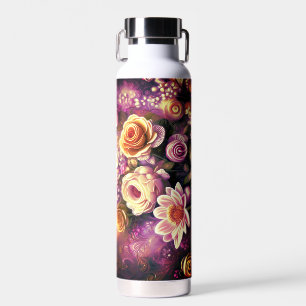 Schönes Acryl-Blume-Muster Wasserflasche Trinkflasche