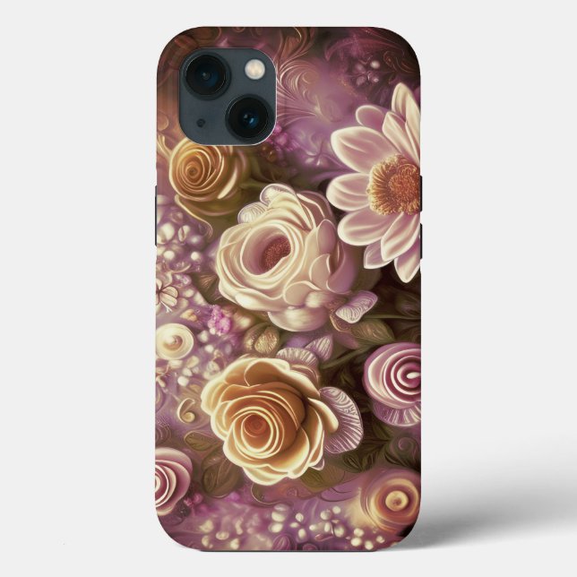 Schönes Acrylic Blume Muster Case-Mate iPhone Hülle (Rückseite)