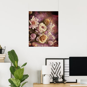 Schönes Acrylic Blume Pattern Poster