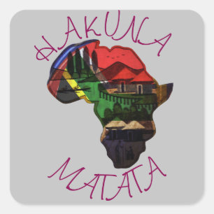 Schönes Afrika Hakuna Matata Individuelles Produkt Quadratischer Aufkleber