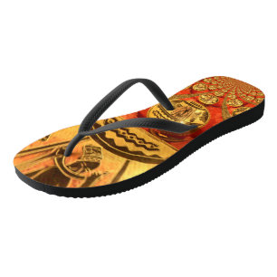 Schönes afrikanisches Goldenes Farbdesign Flip Flops