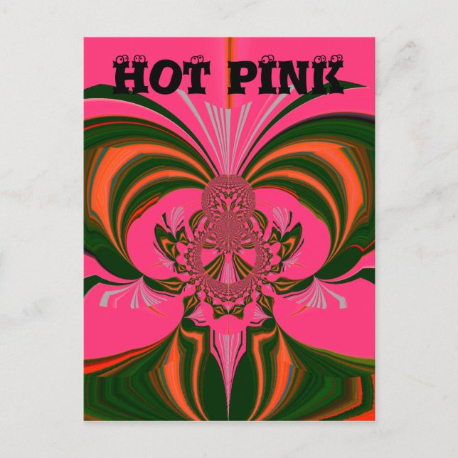 Schönes afrikanisches Hot Pink Rot Golden Green Postkarte (Vorderseite)