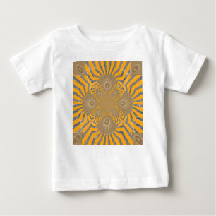Schönes afrikanisches, runder gelber Zickzack Art Baby T-shirt