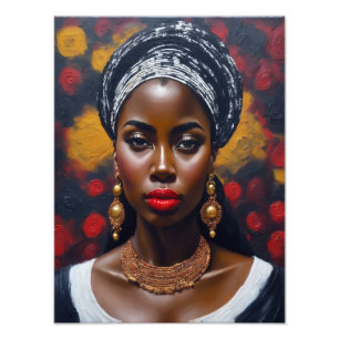 Schönes afrikanisches Schwarzes Gemälde Fotodruck