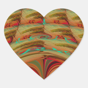 Schönes afrikanisches traditionelles Golden Brown Herz-Aufkleber