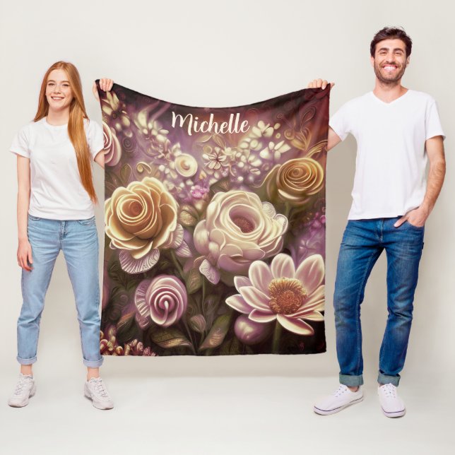 Schönes Akryllisches Blume Muster Fleece Blanket (Beispiel)