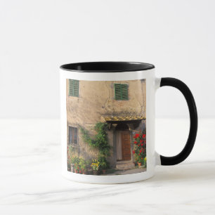 Schönes altes Haus mit Blumen in San Gimignano Tasse