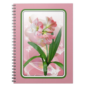 Schönes Amaryllis-Notebook mit floralen Themen Notizblock
