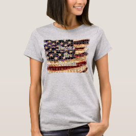 Schönes Amerika, Grau, Patriotischer T - Shirt der