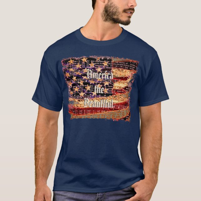 Schönes Amerika, Marine, Patriotischer Männer-T -  T-Shirt (Vorderseite)