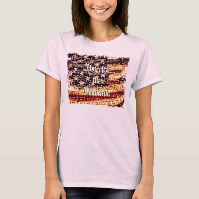 Schönes Amerika, Rosa, Patriotischer T - Shirt der (Vorderseite)
