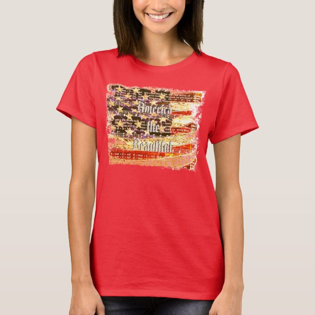 Schönes Amerika, Rot, Patriotischer T - Shirt der  (Vorderseite)