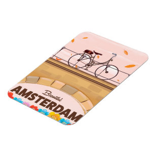 Schönes Amsterdamer Fahrradplakat. Magnet