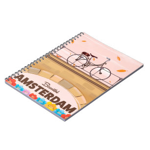 Schönes Amsterdamer Fahrradplakat. Notizblock