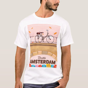 Schönes Amsterdamer Fahrradplakat. T-Shirt