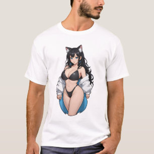 Schönes Anime Cat Girl T-Shirt