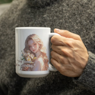 Schönes Anime Flower Girl Kaffeetasse