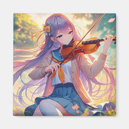 Schönes Anime Girl Violine Magnet
