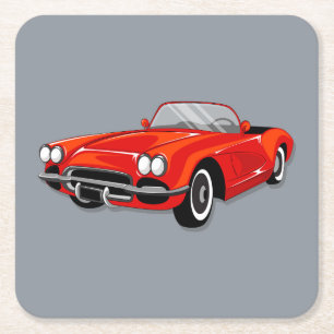 Schönes antikes Auto Untersetzer Set