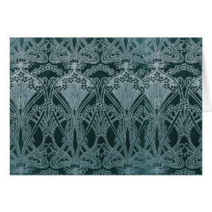 Schönes, aquamarines Jugendstil-Muster, floral,m