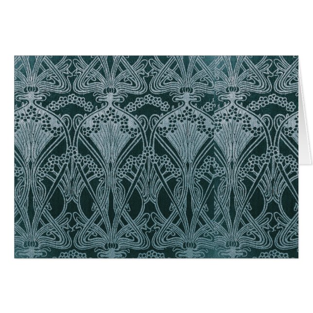 Schönes, aquamarines Jugendstil-Muster, floral,m (Vorderseite (Horizontal))