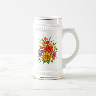 Schönes Aquarell Bouquet aus Blume-34123 Bierglas