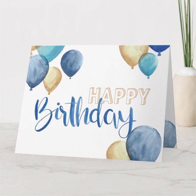 Schönes Aquarell Happy Birthday Design Karte (Vorderseite)