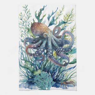 Schönes Aquarell Octopus Küchentücher