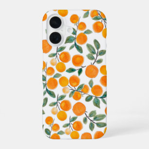 Schönes Aquarell-Orangen-Zitrus-Botanik-Muster iPhone 16 Hülle
