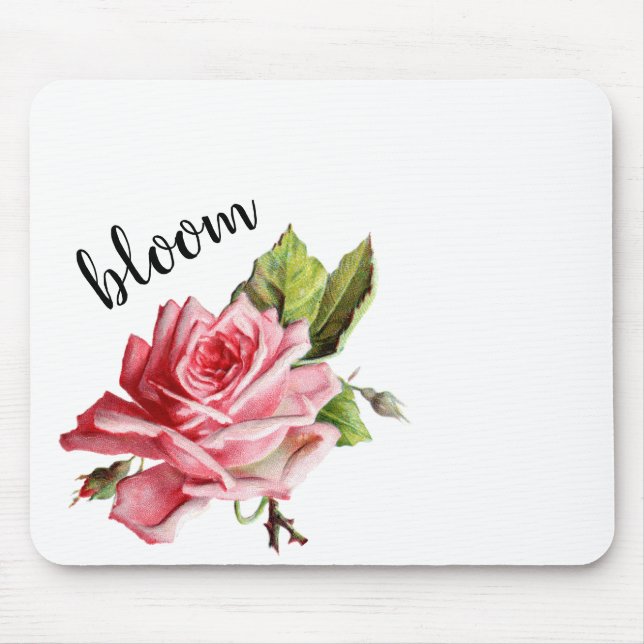 Schönes Aquarell-Rose Mousepad (Vorne)