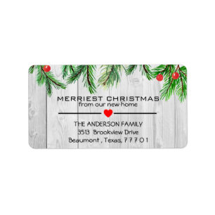 Schönes Aquarellblatt Neue Zuhause-Adresse Adressaufkleber