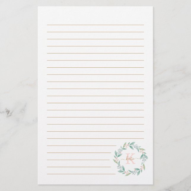 Schönes Aquarellblumengranulat Briefpapier (Vorderseite)