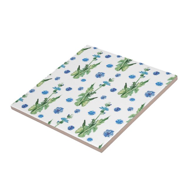 Schönes Aquarellblumenmuster Fliese (Seite)