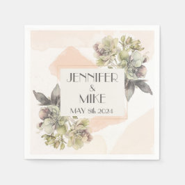 Schönes Aquarellbouquet mit Blume Serviette