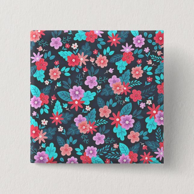 Schönes Arrangement Ditsy Floral Pattern-56576 Button (Vorderseite)
