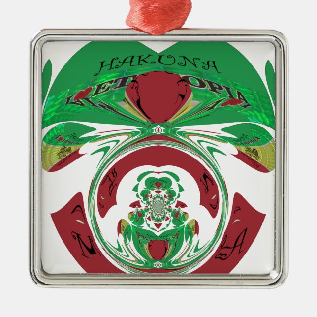 Schönes Äthiopien Lovely Hakuna Matata I Liebe Hea Silbernes Ornament (Vorne)