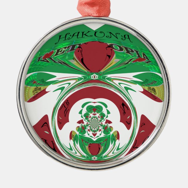 Schönes Äthiopien Lovely Hakuna Matata I Liebe Hea Silbernes Ornament (Vorne)