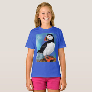 Schönes Atlantic-Papageientaucher-Vogel-Malerei-T- T-Shirt