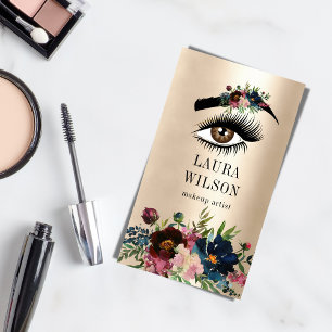 Schönes Auge mit Burgunder Wasserfarben-Blume Visitenkarte