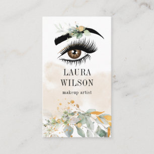 Schönes Auge mit Grün Wasserfarbene Blume Visitenkarte
