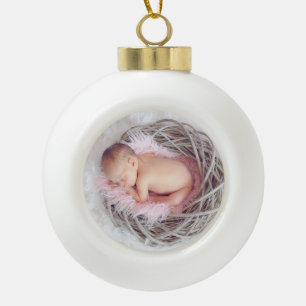 Schönes Baby-Foto Keramik Kugel-Ornament