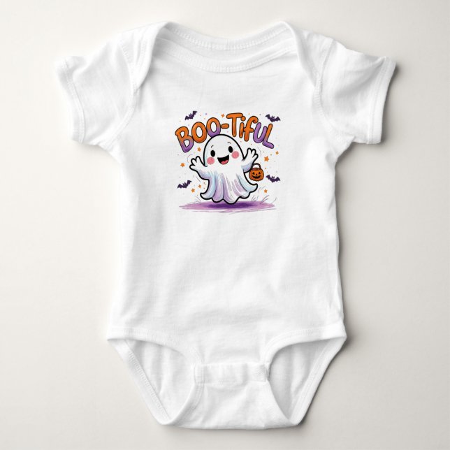Schönes Baby Ghost Halloween Outfit Strampler (Vorderseite)