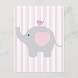 Schönes Baby Girl Pink Elephant Postkarte