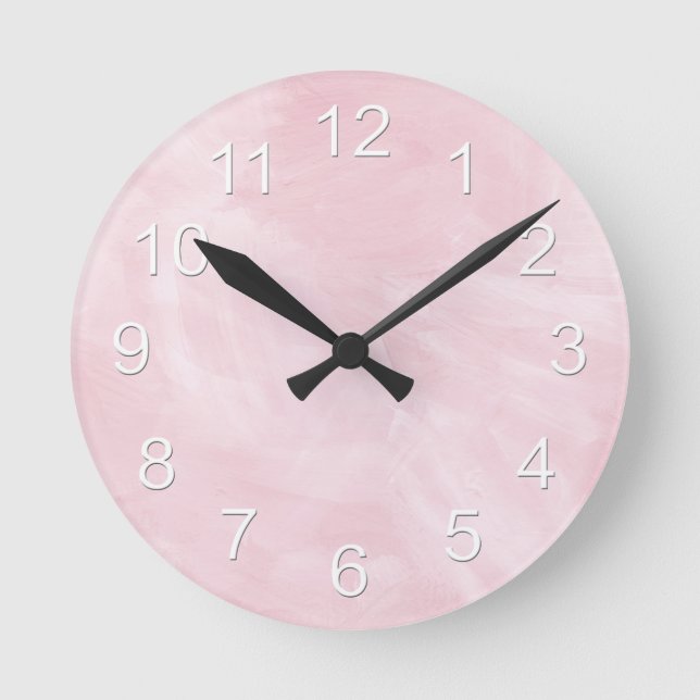 Schönes Baby Girl Pink Runde Wanduhr (Vorderseite)