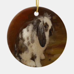 Schönes Baby Lop Eared Rabbit/Kit Keramik Tree D Ornament