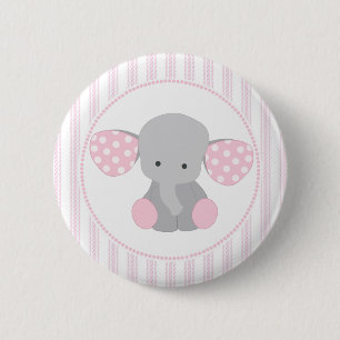 Schönes Baby-rosa Elefant Button