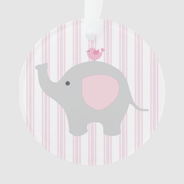 Schönes Baby-rosa Elefant Ornament (Vorderseite)